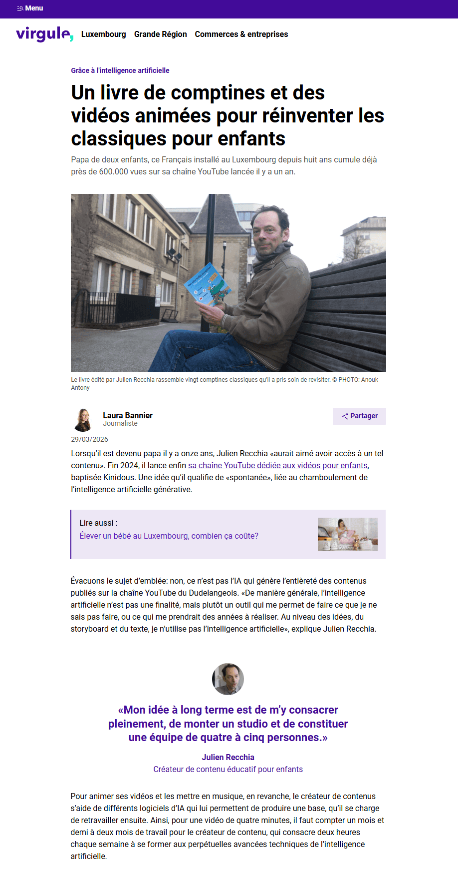 article Virgules Kinidous Mes plus belles comptines